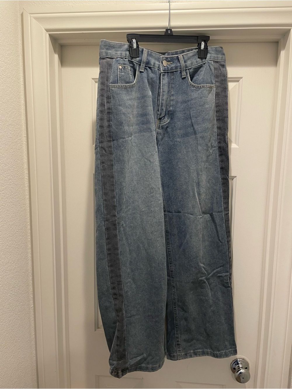 American Vintage Wide Leg Side Stripe Denim Jeans Women’s Size L Blue